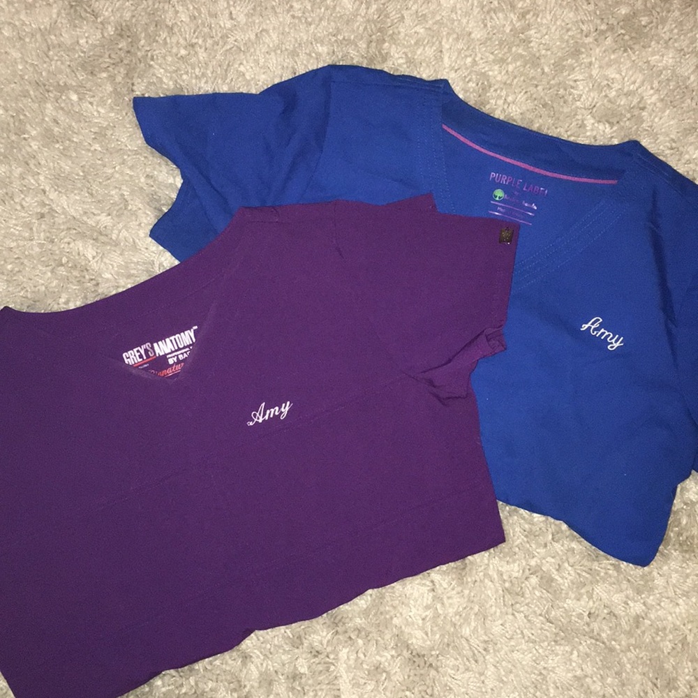 Embroidered “Amy” Scrub top bundle!